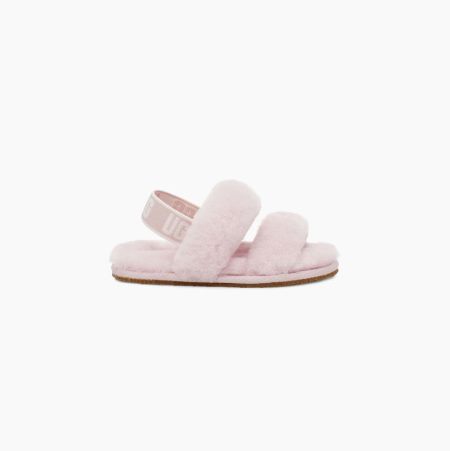 UGG Oh Yeah Grey Pink Slippers for Toddlers (GIWV03791)